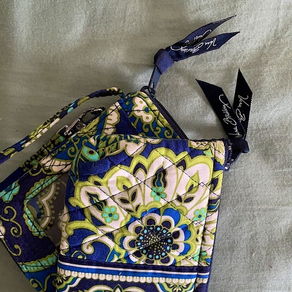 Vera Bradley 3 Piece Set (Tote, Wristlet & Bag) Green & Blue Paisley Quilted - Picture 12 of 12